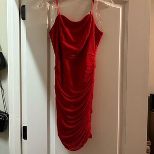 Red mini dress